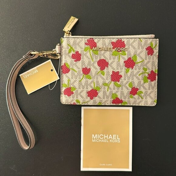 MICHAEL Michael KorsJet Set Travel Small Top Zip Coin D Holder Wallet Wristlet - Picture 1 of 7